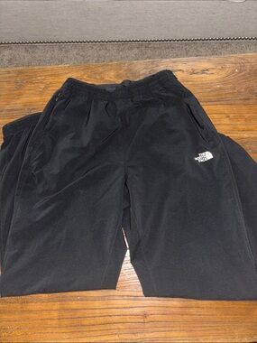 The North Face Black Track Pants with White Logo